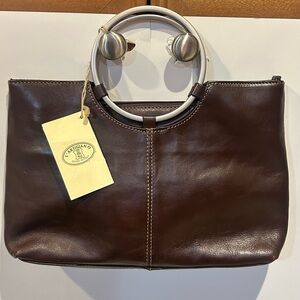 L’Artigiano Italian Vera Pelle Leather Shoulder Bag Vintage Brown NWT